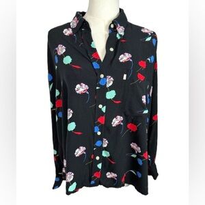 Levi's Black Floral Button-Up Blouse Size M